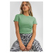 Madmext Mint Green Basic Crop Women's T-Shirt