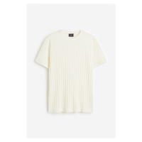 H & M - Tričko z ažurového úpletu Regular Fit - bílá
