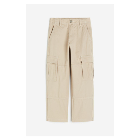 H & M - Bavlněné kalhoty cargo - béžová H&M
