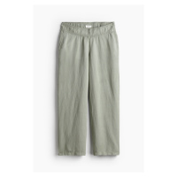H & M - MAMA Kalhoty z lněné směsi Before & After - zelená
