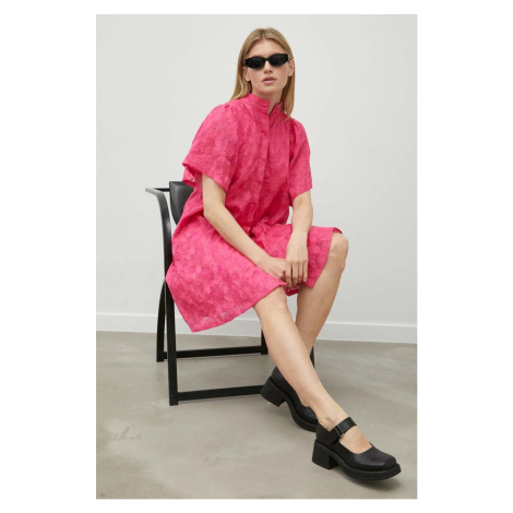 Šaty Bruuns Bazaar Nemophila Philly růžová barva, mini