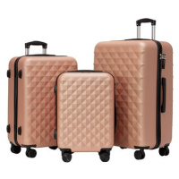 ROWEX extra odolný cestovní kufr s TSA zámkem Crystal, šampaňská, set 3 ks