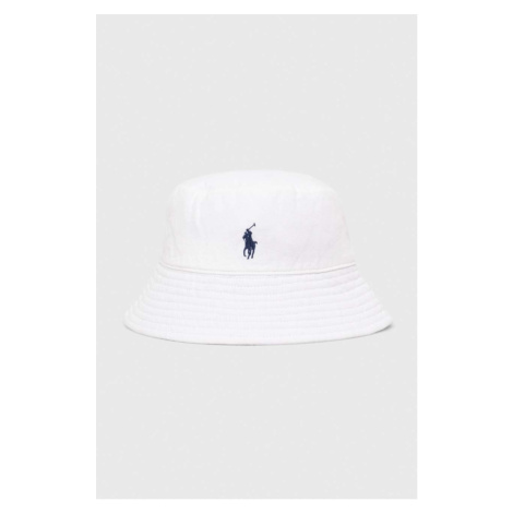 Plátěný klobouk Polo Ralph Lauren bílá barva, 455938465