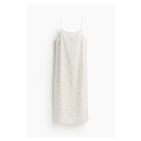 H & M - Tenké zdobené šaty slip dress - hnědá