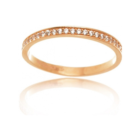 Dámský prsten z růžového zlata s čirými zirkony PR0477F + DÁREK ZDARMA Beneto
