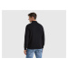 Benetton, Black Turtleneck In Pure Merino Wool