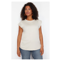 Trendyol Curve Stone 100% Cotton More Sustainable Boyfriend Knitted T-shirt