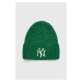 Čepice New Era zelená barva, z husté pleteniny, NEW YORK YANKEES