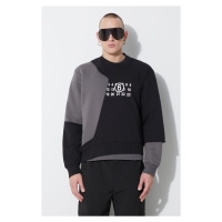 Mikina MM6 Maison Margiela Sweatshirt pánská, šedá barva, s potiskem, S62GU0117