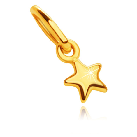 Přívěsek ve žlutém 9K zlatě - malá lesklá pěticípá hvězdička, 3 mm Šperky eshop