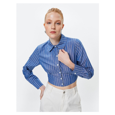 Koton Crop Shirt Long Sleeve Classic Collar Cotton