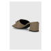 Kožené pantofle Furla FLOW dámské, béžová barva, na podpatku, YH47FOW BX2680 1257S