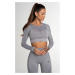 Gym Glamour Crop Top Bezešvý Fusion Light Grey Barva: Šedá