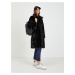 Černý dámský zimní kabát z umělé kožešiny Guess Angelica
