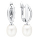 Gaura Pearls Stříbrné náušnice s bílou 8-8.5 mm perlou Natalia, stříbro 925/1000 SK22521EL/W Bíl