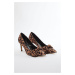 Trendyol Leopard Bow Brown Women's Classic Heeled Shoe