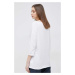 Bavlněné tričko s dlouhým rukávem Sisley bílá barva