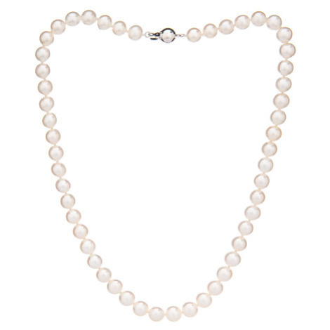 Buka Jewelry | Perlový náhrdelník Mutiara 7,5 AA bílý - Barva Bílá, Drahý kov Rhodiované stříbro