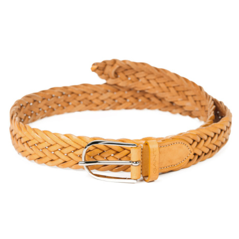 OPASEK GANT D1. BRAIDED LEATHER WAIST BELT hnědá