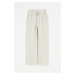 H & M - Natahovací kalhoty z lněné směsi - béžová
