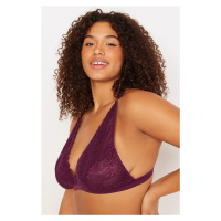 Trendyol Curve Plus Size Bra - Purple - Plain