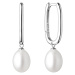 Gaura Pearls Stříbrné náušnice s bílou řiční perlou Shannon, stříbro 925/1000 SK20460EL/W Bílá