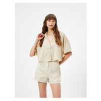 Koton Crop Short Sleeve Shirt with Buttons in a relaxed fit