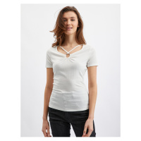 Orsay Bílé dámské tričko s ozdobným detailem - Dámské