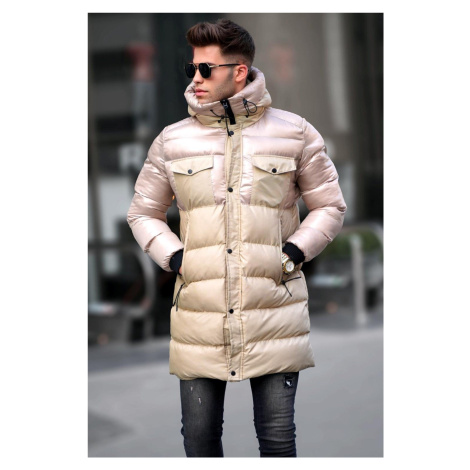 Madmext Beige Pocket Detailed Hooded Puffy Coat 5742