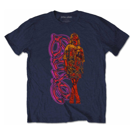 Billie Eilish tričko, Neon Logo &amp; Billie Navy Blue, pánské RockOff