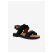 Černé dámské sandály s koženými detaily Geox