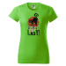 DOBRÝ TRIKO Dámské tričko s potiskem Crazy cat lady Barva: Apple green