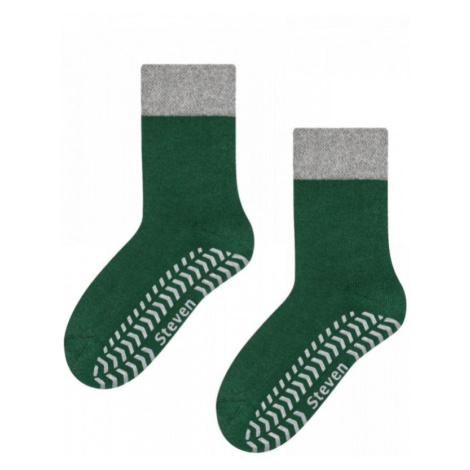 Steven 038 ABS zeleno-šedé Ponožky
