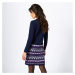 Blancheporte Jednobarevné pulovrové šaty se žakárovým vzorem nám. modrá/purpurová