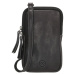 Hide & Stitches Černá kožená kabelka na mobil „Skylar“