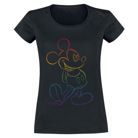 Mickey & Minnie Mouse Rainbow Micky Dámské tričko černá