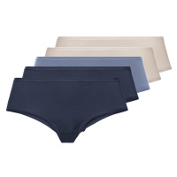 esmara® Dámské kalhotky, 5 kusů (navy modrá / modrá / béžová)