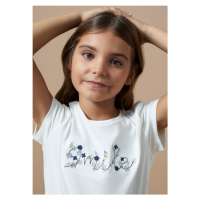 Tričko s krátkým rukávem basic SMILE bílé JUNIOR Mayoral