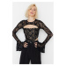 Trendyol Black Lace Bodice Detailed Blouse