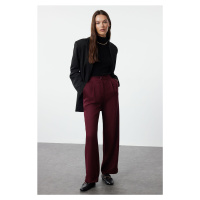 Trendyol Claret Red Straight/Straight Cut Woven Trousers