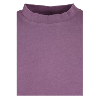 Ladies Short Pigment Dye Cut On Sleeve Tee - duskviolet