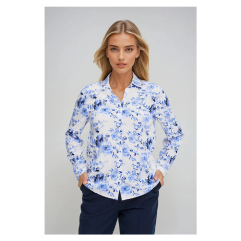 Dámská košile d.r. MOODO modrá,bílá - XXL