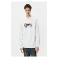 Koton Back Printed Sweat Asian Themed Crew Neck