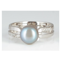 Stříbrný prsten s perlou a zirkony SVLR0038SH8P6F