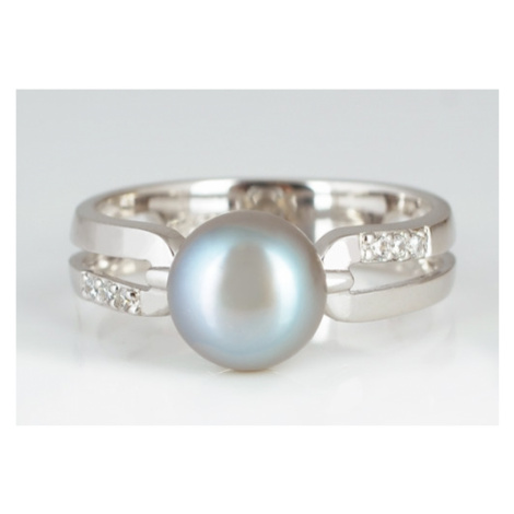 Stříbrný prsten s perlou a zirkony SVLR0038SH8P6F JVD