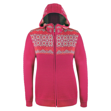 KAMA 5037 dámský merino svetr s kapucí, růžová