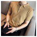 Pánská texturovaná košile knit polo Fashion Slim