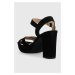 Semišové sandály Lauren Ralph Lauren Fenton černá barva