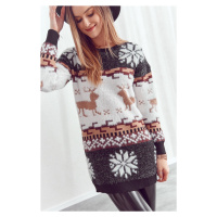 Teplý, dlouhý, černý vánoční svetr
