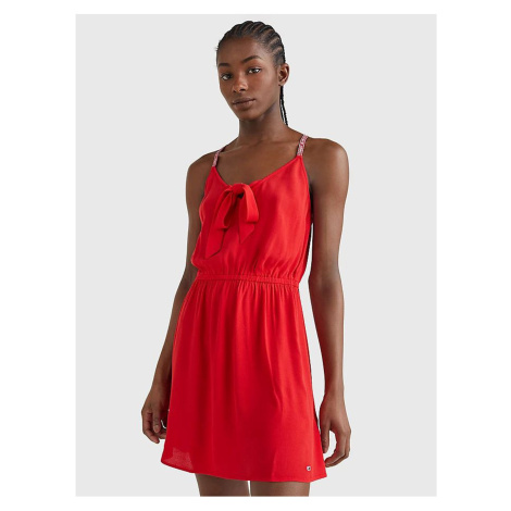 Červené dámské šaty na ramínka Tommy Jeans - Dámské Tommy Hilfiger